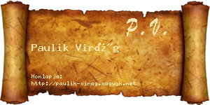 Paulik Virág névjegykártya